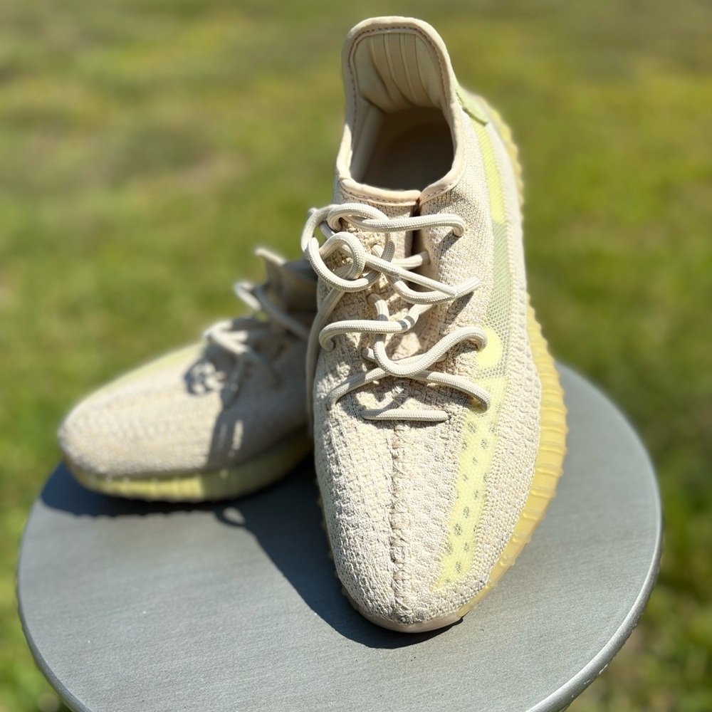 Yeezy Lemon and Cream Knit Sneakers